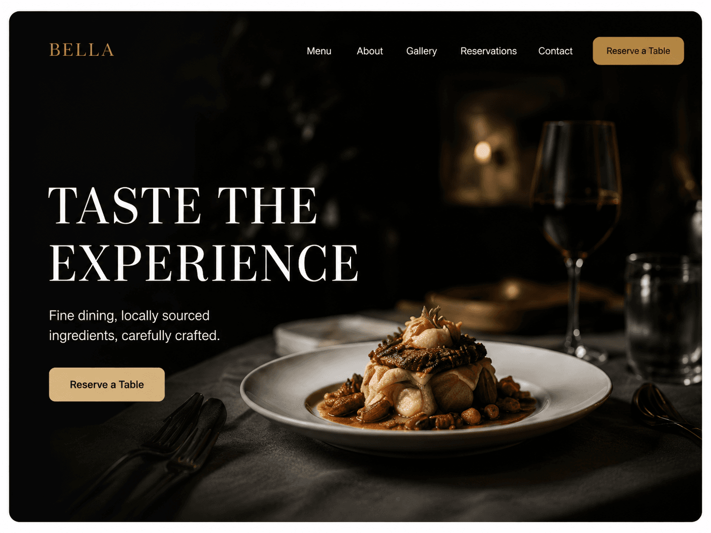Plantilla del sitio Bella Restaurant