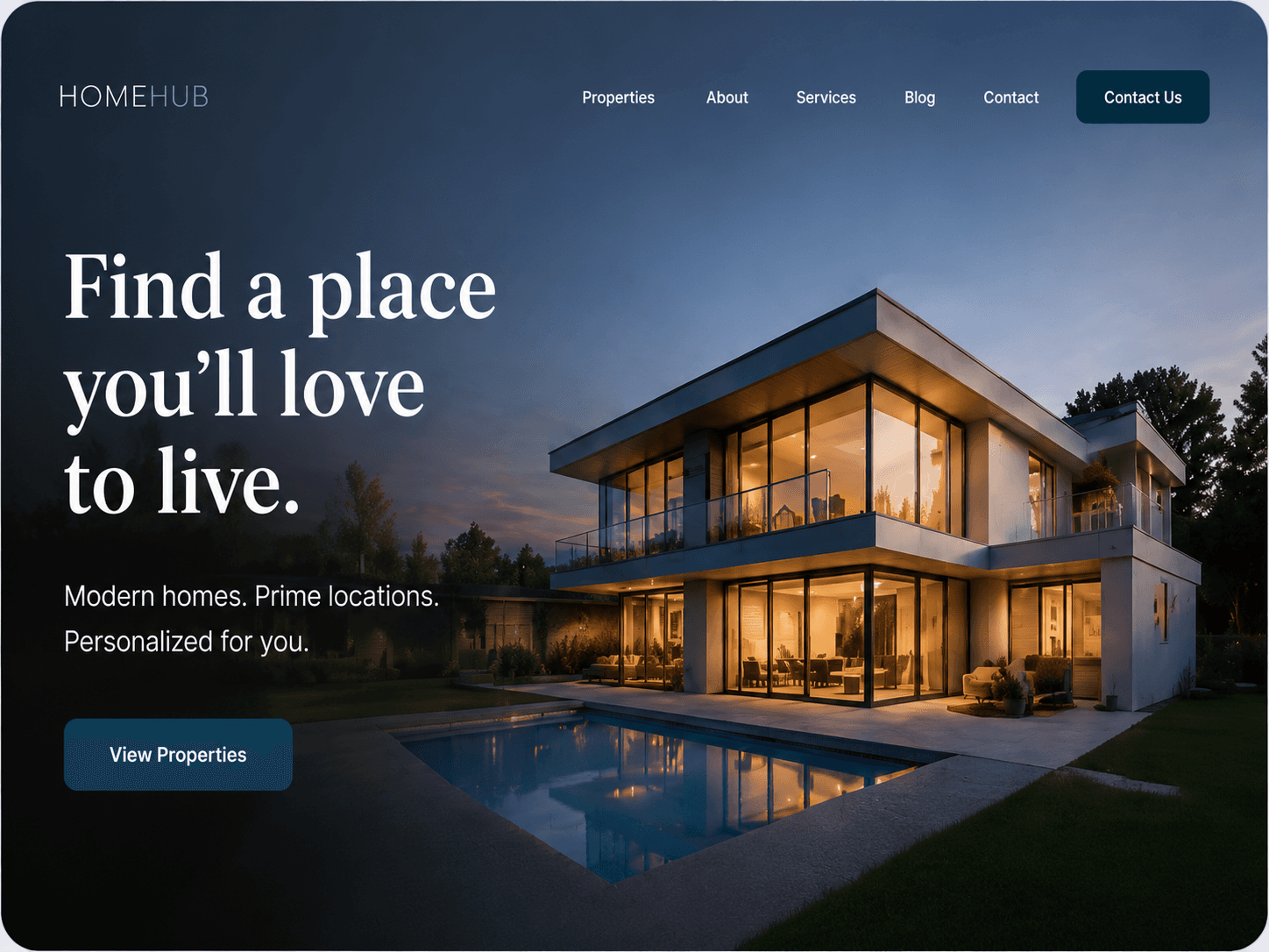 Plantilla del sitio HomeHub Real Estate